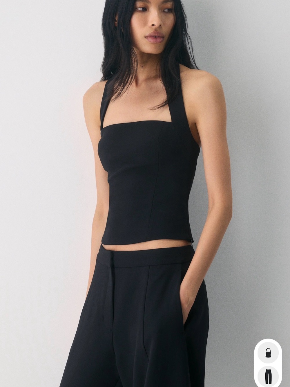 Babaton Black Textured Halter Top